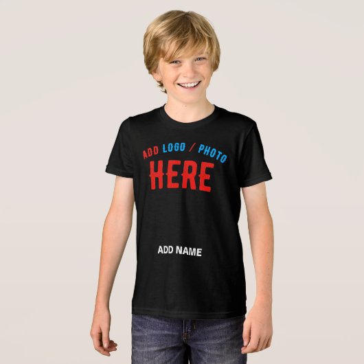 T-SHIRT EN TRI-MATIÈRE MODERNE ET MODERNE PERSONNALISABLE NOIR VÉRIFIÉ (Recto plein)