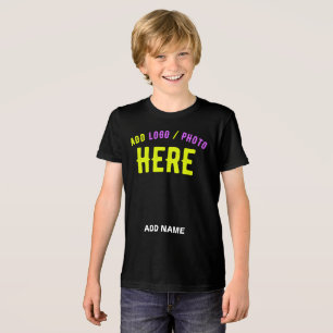 T-SHIRT EN TRI-MATIÈRE MODERNE ET MODERNE PERSONNALISABLE NOIR VÉRIFIÉ