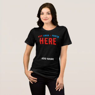 T-SHIRT EN TRI-MATIÈRE MODERNE ET MODERNE PERSONNALISABLE NOIR VÉRIFIÉ