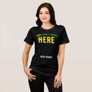 T-SHIRT EN TRI-MATIÈRE MODERNE ET MODERNE PERSONNALISABLE NOIR VÉRIFIÉ