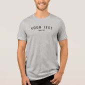 T-shirt En Tri-matière Moderne Simple Custom Mens Athletic Grey Triblend (Recto)