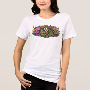 T-shirt En Tri-matière Mon âme de souvenir crâne de taureau boho