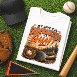 T-shirt En Tri-matière Mon amour pour San Francisco est un baseball géant