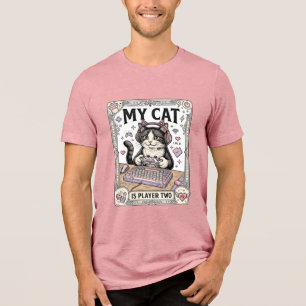 T-shirt En Tri-matière Mon chat est joueur deux conception de vecteur vin