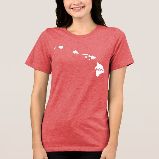 T-shirt En Tri-matière Mon Coeur Appartient À Hawaï, State Pride (Recto)