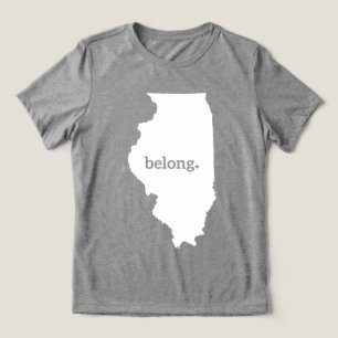 T-shirt En Tri-matière Mon coeur appartient à l'Illinois, State Pride