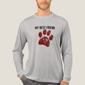 T-shirt En Tri-matière Mon Meilleur Ami Empreinte de Patte Rouge Chien Am