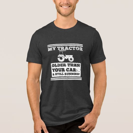 T-shirt En Tri-matière Mon tracteur plus vieux Funny Farmer Cadeau (Recto)