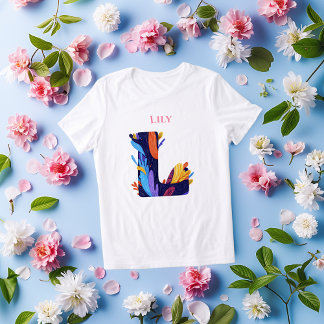 T-shirt En Tri-matière Monogramme artistique - Lettre L cadeau unique d'a