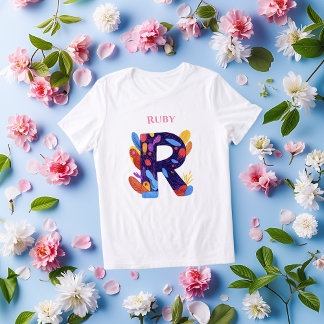T-shirt En Tri-matière Monogramme artistique - Lettre R audacieuse Cadeau