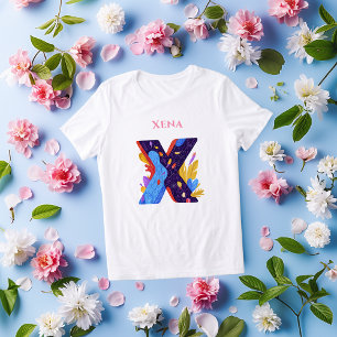 T-shirt En Tri-matière Monogramme Artistique - Lettre X Gras et Coloré