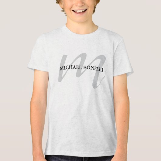 T-shirt En Tri-matière Monogramme de calligraphie classique professionnel (Recto)