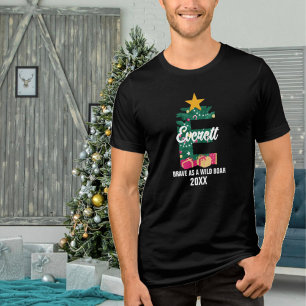 T-shirt En Tri-matière Monogramme Famille Nom de Noël initial