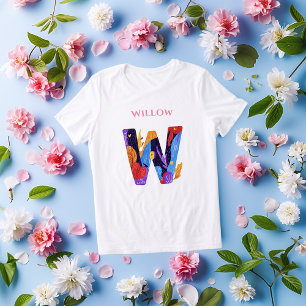 T-shirt En Tri-matière Monogramme - Lettre W Gras et Cadeau d'anniversair