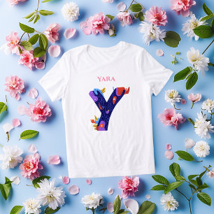 T-shirt En Tri-matière Monogramme - Lettre Y Coloré et Artistique Anniver