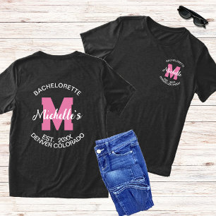 T-shirt En Tri-matière Monogramme rose avant et arrière Bachelorette