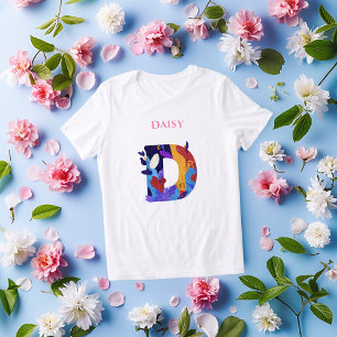 T-shirt En Tri-matière Monogramme Vibrant - Lettre D Cadeau Créatif d'Ann