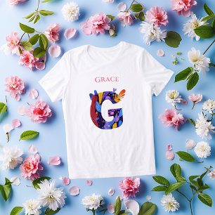 T-shirt En Tri-matière Monogramme Vibrant - Lettre G   Anniversaire Artis
