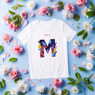 T-shirt En Tri-matière Monogramme vibrant - Lettre M Cadeau artistique d'