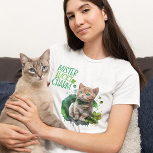 T-shirt En Tri-matière Monsieur Charme Chanceux Petit Chat Orange Saint-P