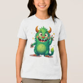 T-shirt En Tri-matière Monstre vert joyeux (Recto)
