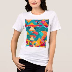 T-shirt En Tri-matière Montagnes et rivière abstraites