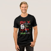 T-shirt En Tri-matière Moo-ry Christmas Cow in Plaid Truck Holiday design (Recto plein)
