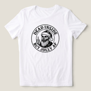 T-shirt En Tri-matière Mort à l'Intérieur Mais Joyeusement Drôle Santa Sq
