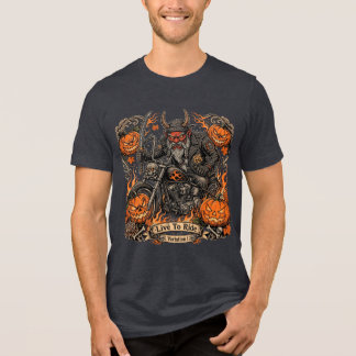 T-shirt En Tri-matière Motard Route 66 Halloween, Varion l pour Vivre pou
