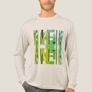 T-shirt En Tri-matière Motif abstrait à l'olive lime verte de style MCM