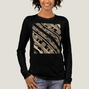 T-shirt En Tri-matière Motif d'art sud-ouest Taupe Brun Clair Incliné