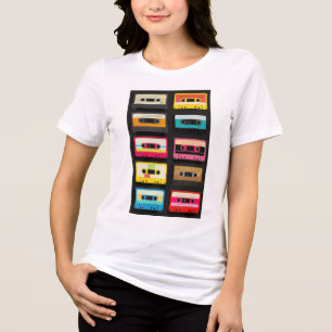 T-shirt En Tri-matière Motif de cassette rétro – Musique vintage
