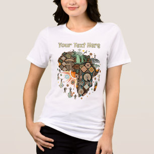 T-shirt En Tri-matière Motif de décoration de carte d'Afrique avec élémen