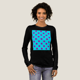 T-shirt En Tri-matière Motif de pois violet sur fond bleu