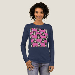 T-shirt En Tri-matière Motif de Raton Laveur Rose