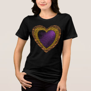 T-shirt En Tri-matière Motif de style de tatouage coeur punk rockabilly d