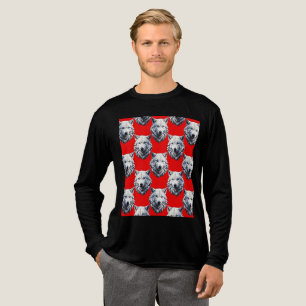 T-shirt En Tri-matière Motif de tête de loup blanc - Rouge