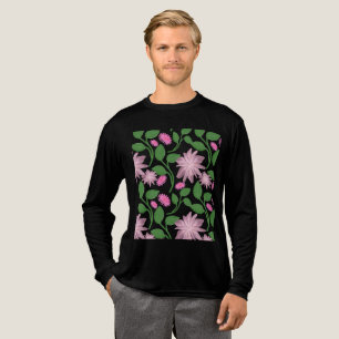T-shirt En Tri-matière Motif floral rose avec feuilles vertes