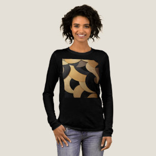 T-shirt En Tri-matière Motif géométrique Abstrait or et noir