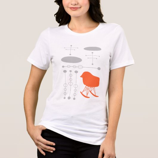 T-shirt En Tri-matière Motif gris du milieu du siècle Silhouette (Recto)
