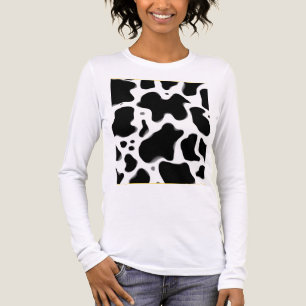 T-shirt En Tri-matière Motif imprimé vache noir et blanc Animal tendanc