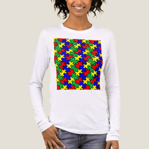 T-shirt En Tri-matière Motif sans couture de puzzle