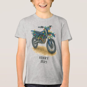 T-shirt En Tri-matière Motocyclette de Noël Dirt Bike personnalisée pour
