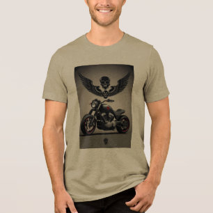 T-shirt En Tri-matière Motocyclette personnalisée avec graphique de crâne