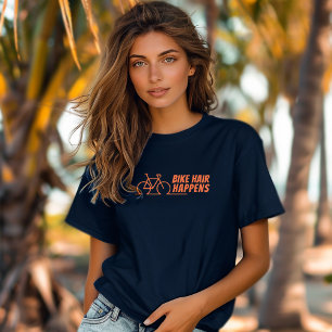 T-shirt En Tri-matière Mountain Bike Girl Ironie orange noir