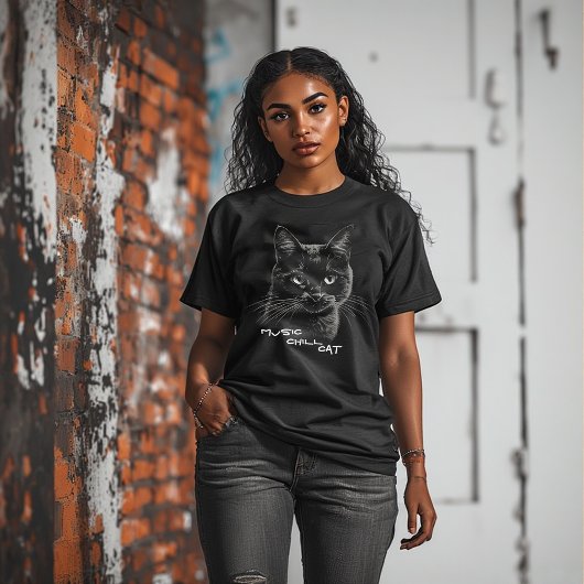 T-shirt En Tri-matière Music Chill Cat,cute kitty
