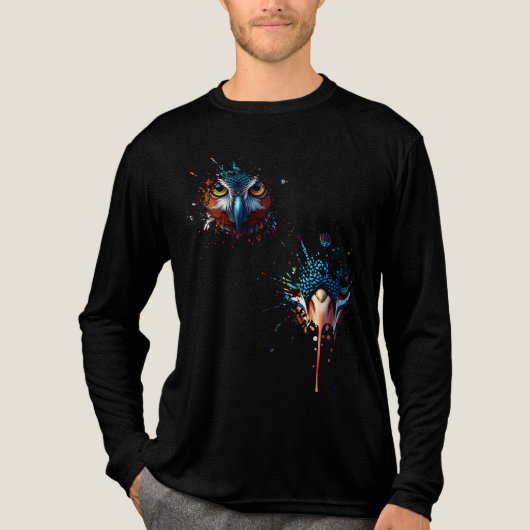 T-shirt En Tri-matière 🦉 Mystical Owl Splatter Art - Dark Fantasy (Recto)