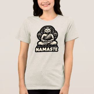 T-shirt En Tri-matière Namaste Yoga cat dans une pose de Bouddha