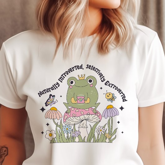 T-shirt En Tri-matière Naturellement Introverti Sélectivement Grenouille 