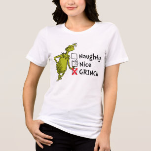 T-shirt En Tri-matière Naughty, Nice or Grinch Quote